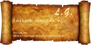 Leitgeb Gusztáv névjegykártya
